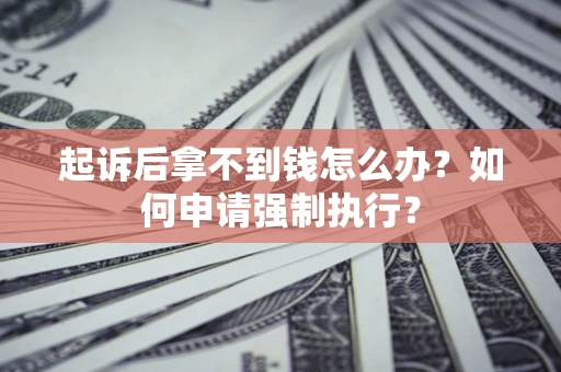 武汉起诉后拿不到钱怎么办？如何申请强制执行？