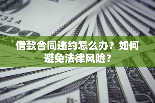 武汉借款合同违约怎么办？如何避免法律风险？