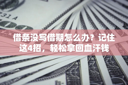 武汉借条没写借期怎么办？记住这4招，轻松拿回血汗钱