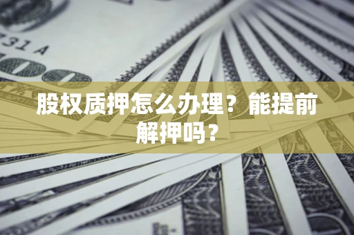 武汉股权质押怎么办理？能提前解押吗？